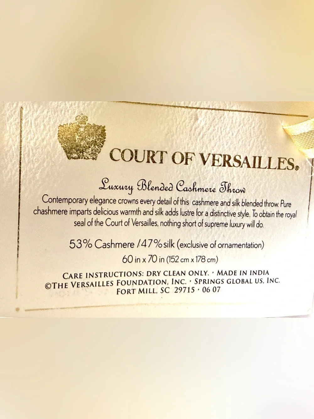 Court of Versailles Cashmere Silk Embroidered Sage Green Decorative Throw